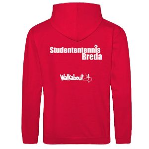 Herenhoodie Studententennis Breda - rood